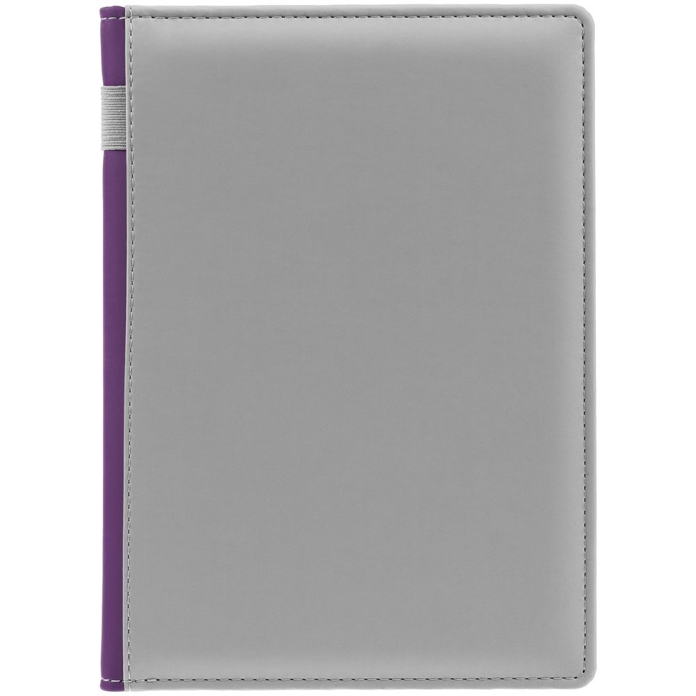 Ежедневник Spain Shall, недатированный, серый с фиолетовым, серый, фиолетовый, искусственная кожа; покрытие софт-тач