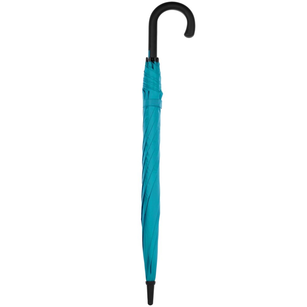 Зонт-трость Undercolor с цветными спицами, бирюзовый, бирюзовый, полиэстер