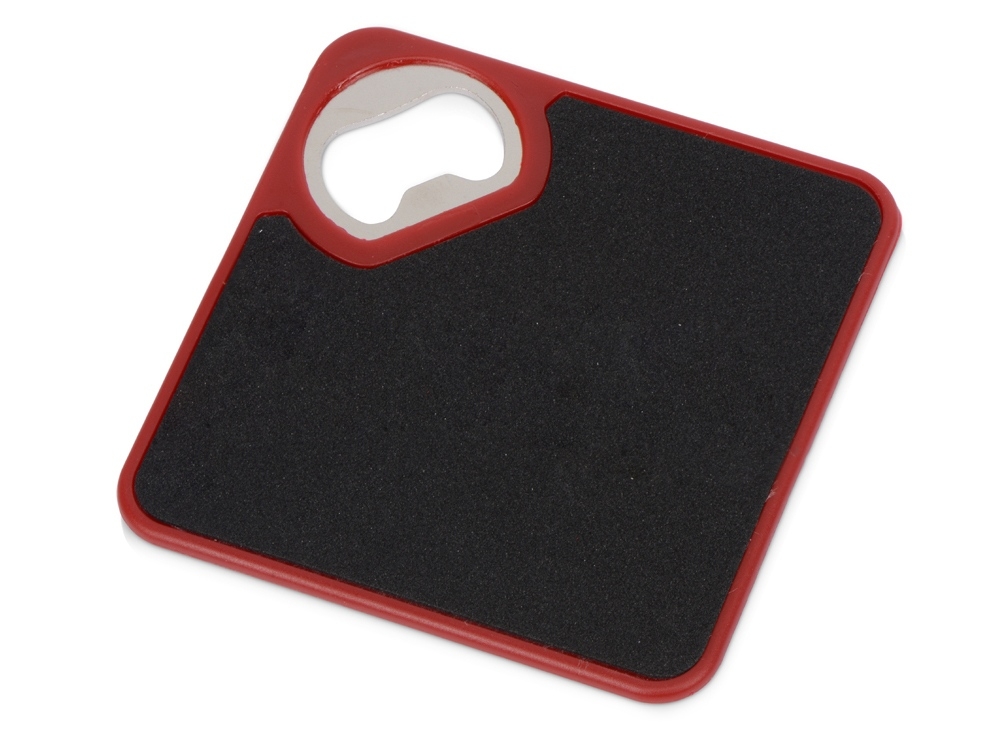 Подставка с открывалкой для кружки «Liso», черный, красный, металл