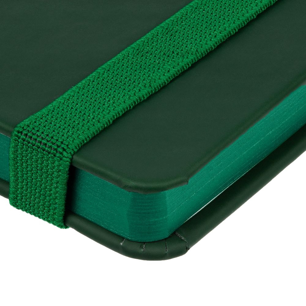 Блокнот Shall, в линейку, зеленый, зеленый, кожзам, soft touch