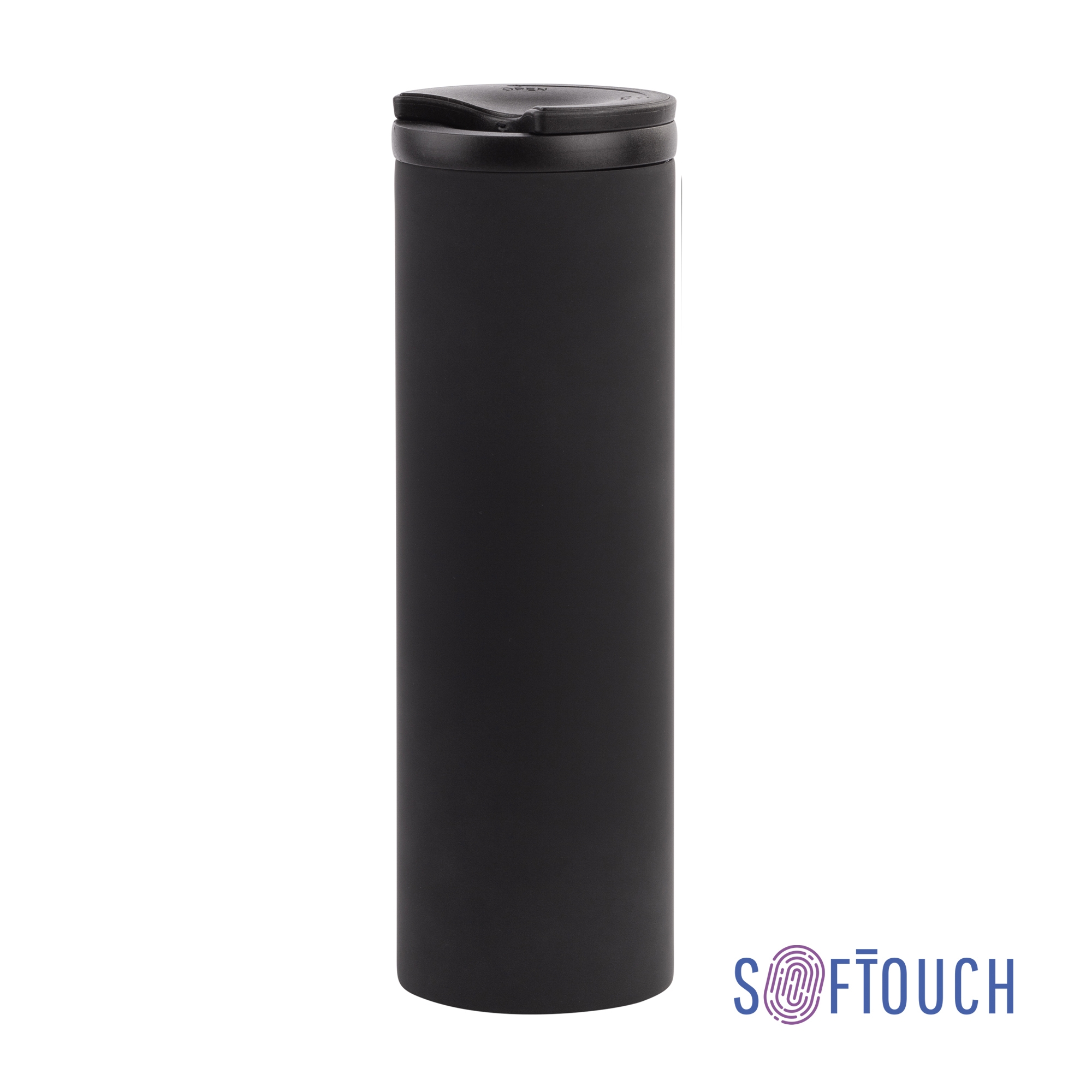 Термостакан "Брайтон" 500 мл, покрытие soft touch, черный, нержавеющая сталь/soft touch