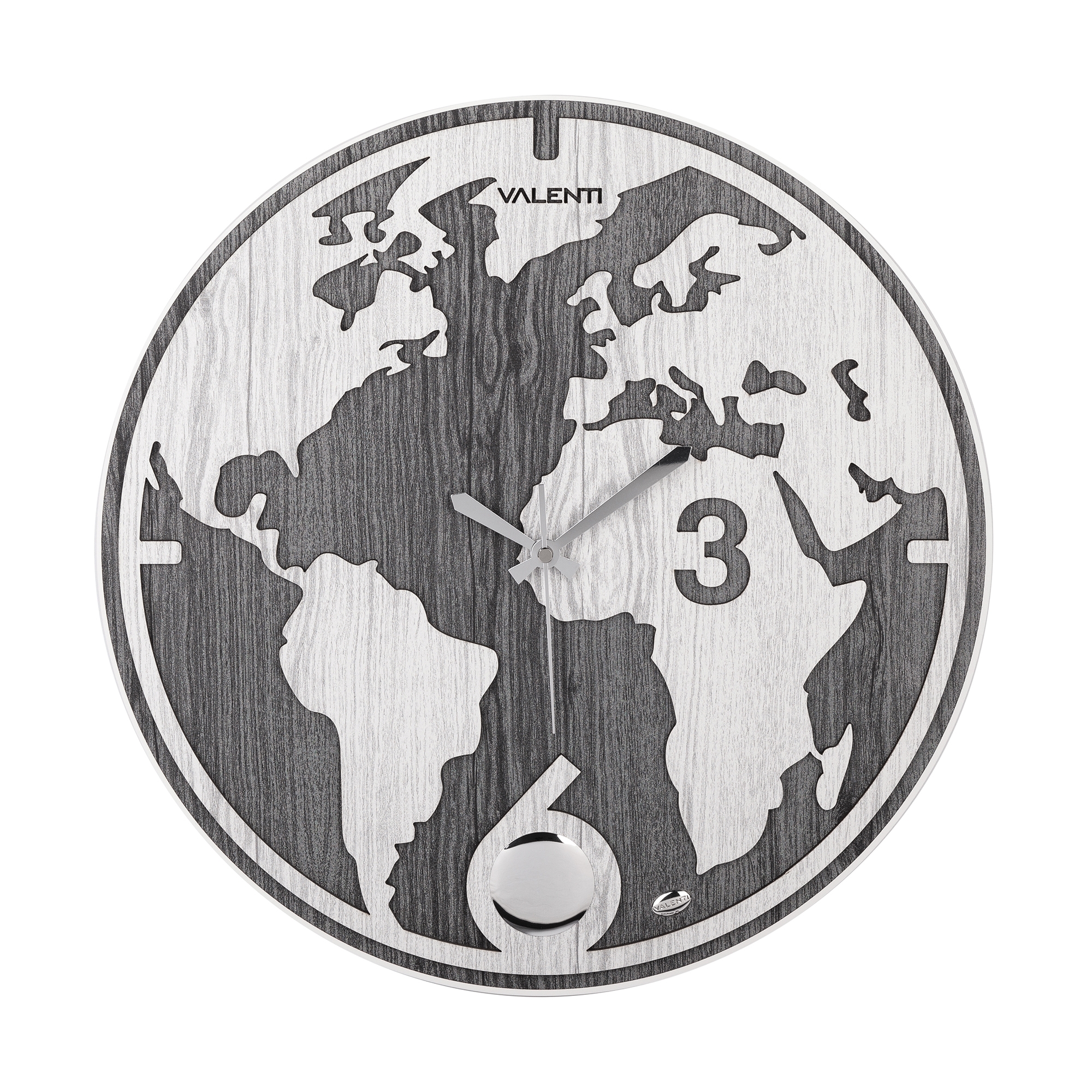 Часы настенные "Карта мира", черный
