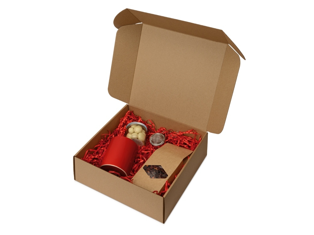 Подарочный набор «Tea Cup Superior», коричневый, красный, металл, картон, керамика
