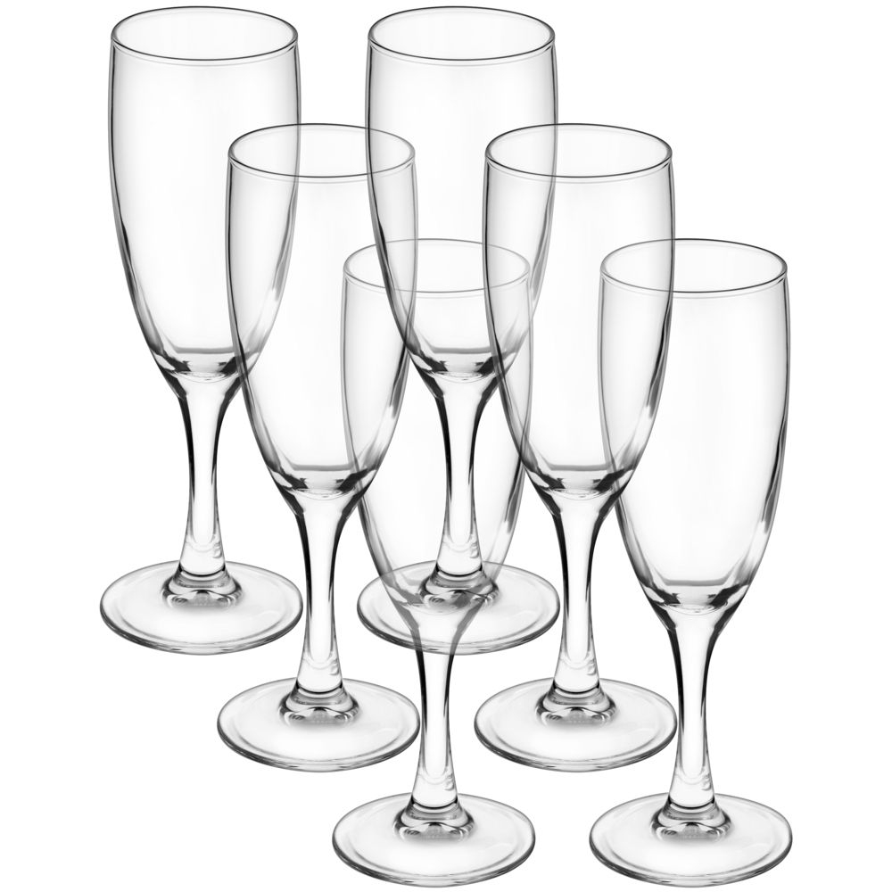 Набор из 6 бокалов для шампанского «Французский ресторанчик», стекло, ударопрочное