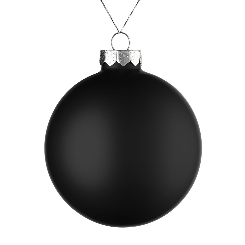 Елочный шар Finery Matt, 10 см, матовый черный, черный