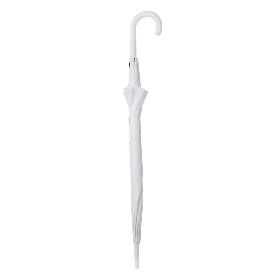 Зонт-трость с пластиковой ручкой, полуавтомат; белый; D=103 см; нейлон, белый, нейлон