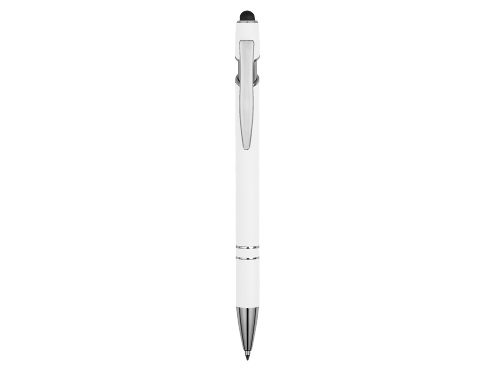 Ручка-стилус металлическая шариковая «Sway» soft-touch, белый, soft touch