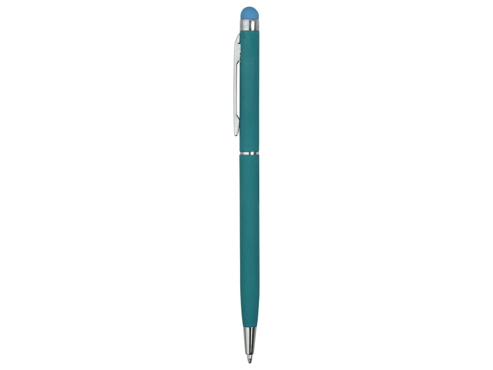 Ручка-стилус металлическая шариковая «Jucy Soft» soft-touch, бирюзовый, soft touch