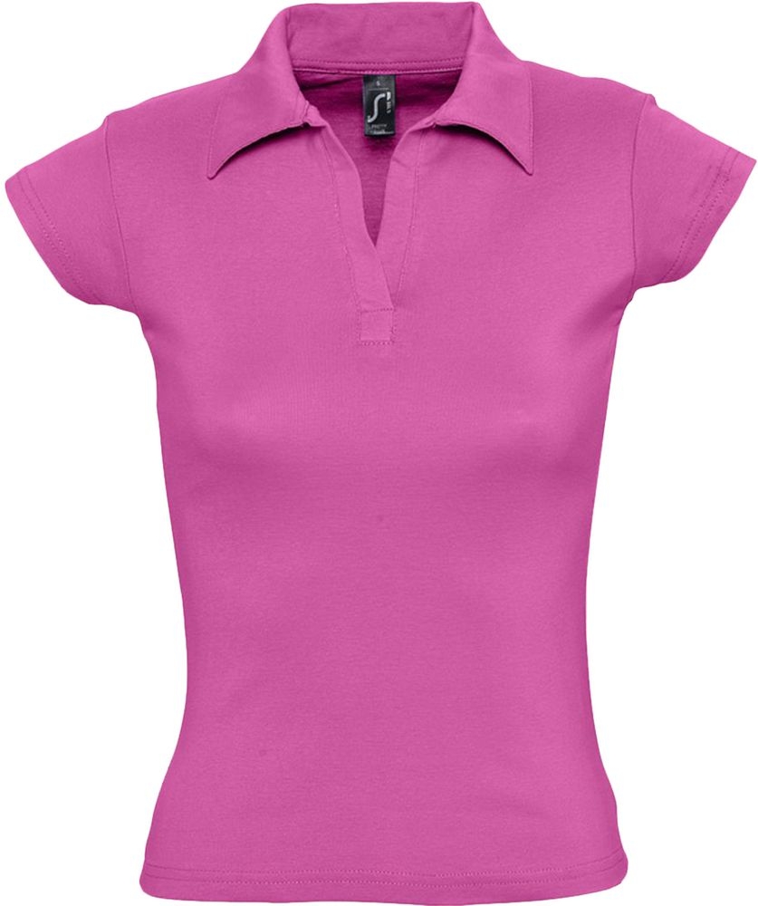 Рубашка поло женская без пуговиц Pretty 220, ярко-розовая, розовый, хлопок