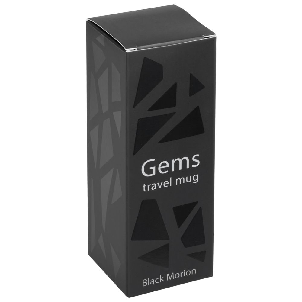Термостакан Gems Black Morion, черный морион, черный, пластик; металл