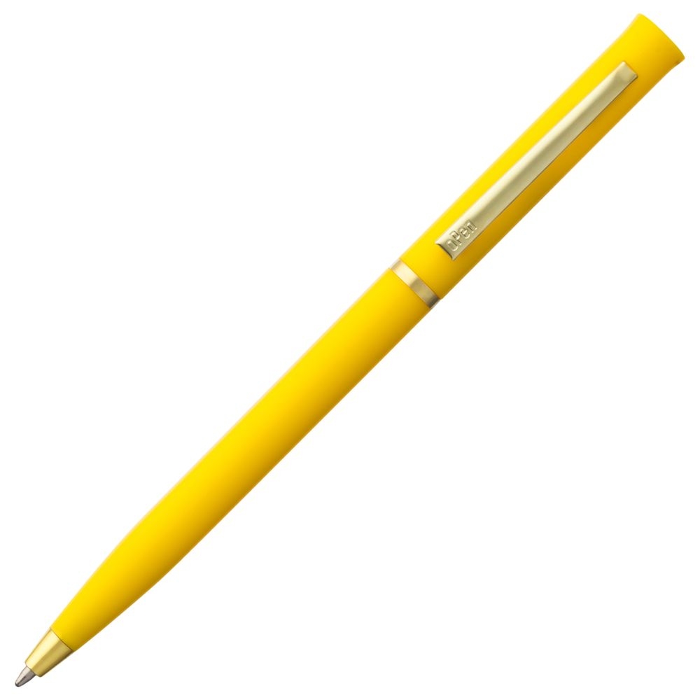 Ручка шариковая Euro Gold, желтая, желтый, пластик; металл