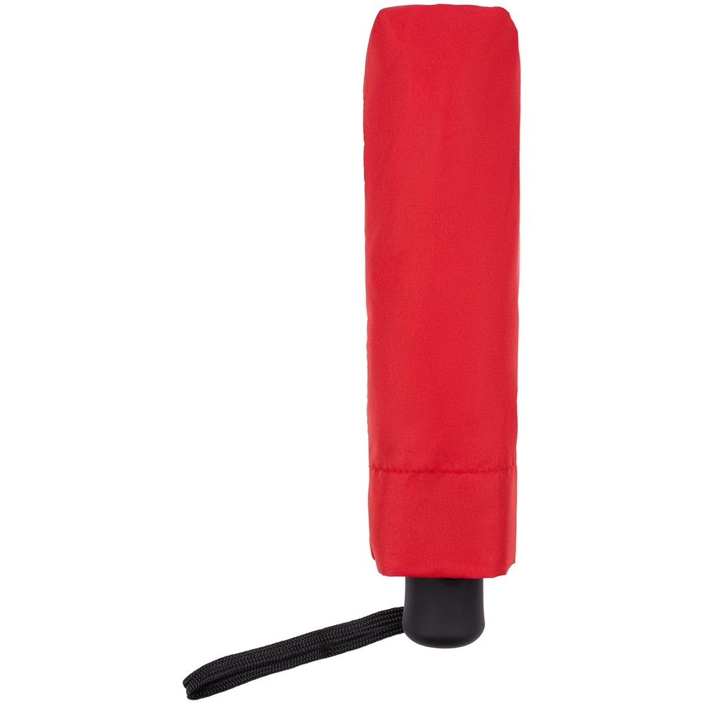 Зонт складной Monsoon, красный, красный, купол - эпонж; ручка - пластик, покрытие софт-тач; шток - металл, окрашенный; спицы - стеклопластик