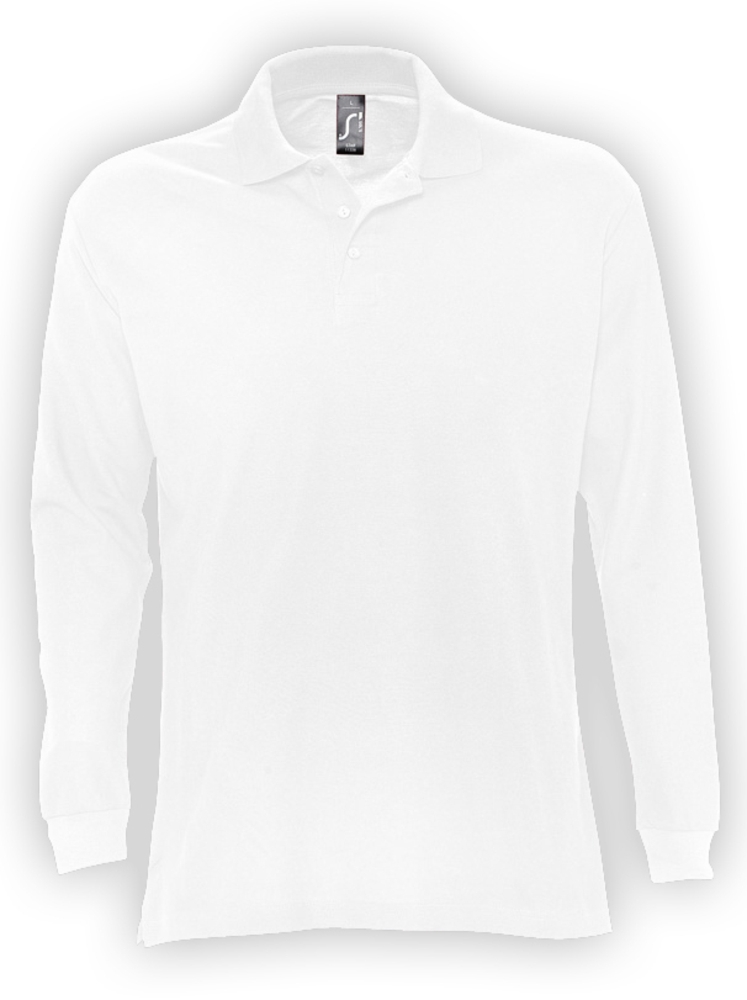 Рубашка поло мужская с длинным рукавом Star 170, белая, белый, хлопок