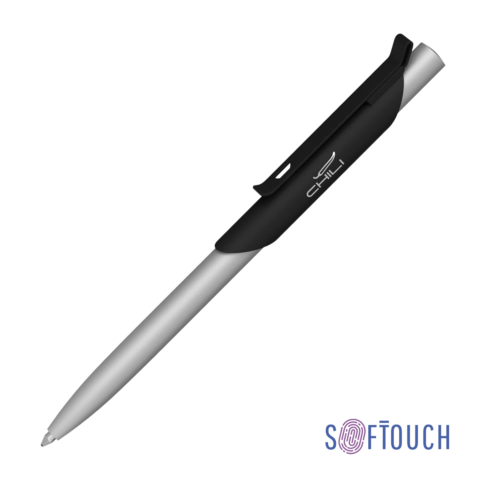 Ручка шариковая "Skil", покрытие soft touch, черный, металл/пластик/soft touch