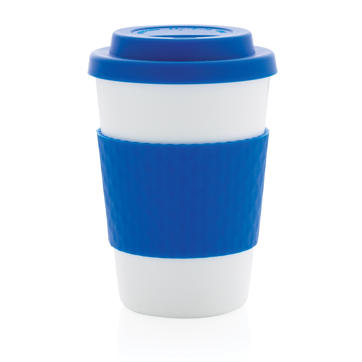 Стакан для кофе, 270 мл, синий, pp; силикон