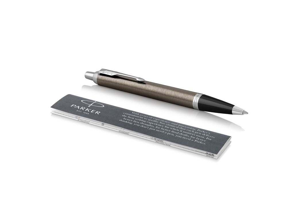 Ручка шариковая Parker «IM Core Dark Espresso Lacque CT», коричневый, серебристый, металл
