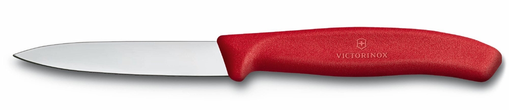 Нож для овощей VICTORINOX SwissClassic, 8 см, с заострённым кончиком, красный, красный, пластик