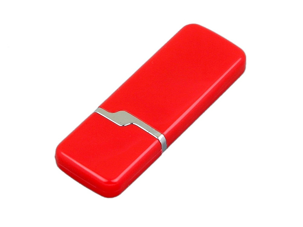 USB 2.0- флешка на 64 Гб с оригинальным колпачком, красный, пластик