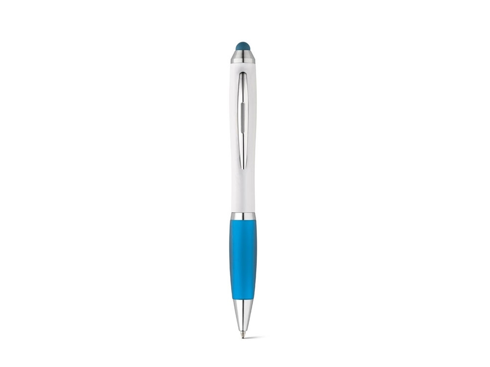 Шариковая ручка с зажимом из металла «SANS», голубой, пластик