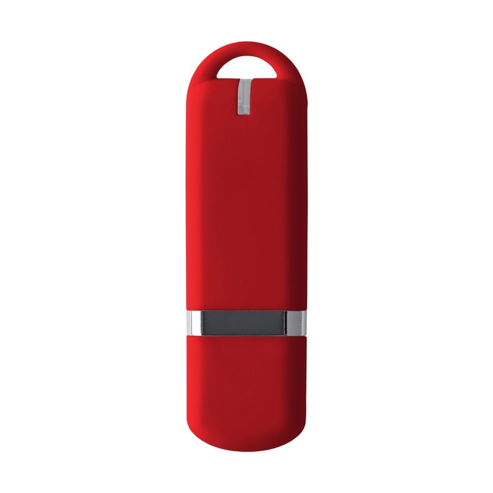 Флешка Memo, 8 Гб, красная, красный, пластик; покрытие софт-тач