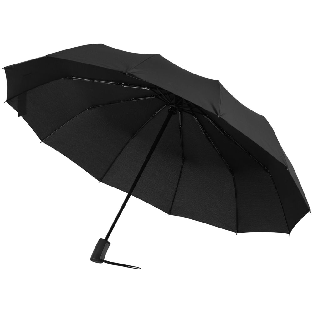 Зонт складной Fiber Magic Major с кейсом, черный, черный, купол - эпонж, спицы - фибергласс