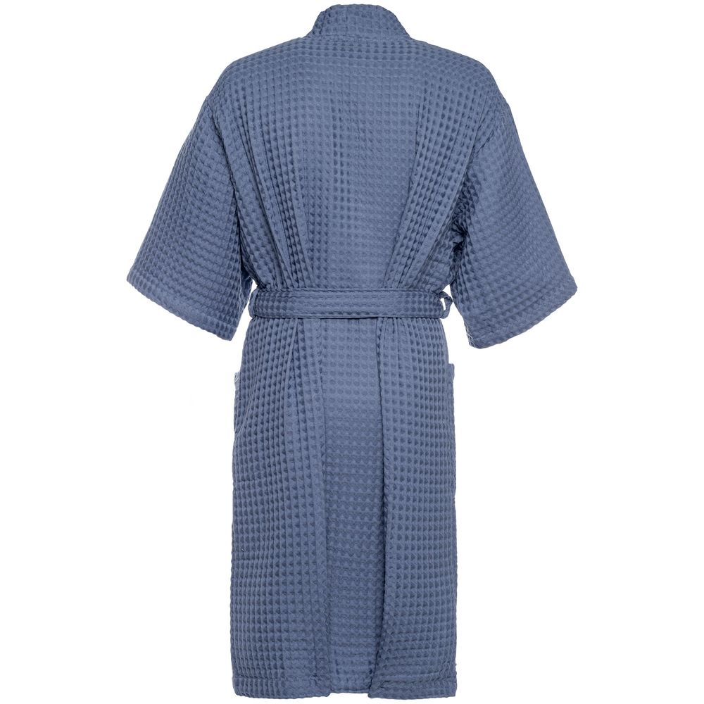 Халат вафельный мужской Boho Kimono, синий, синий, хлопок