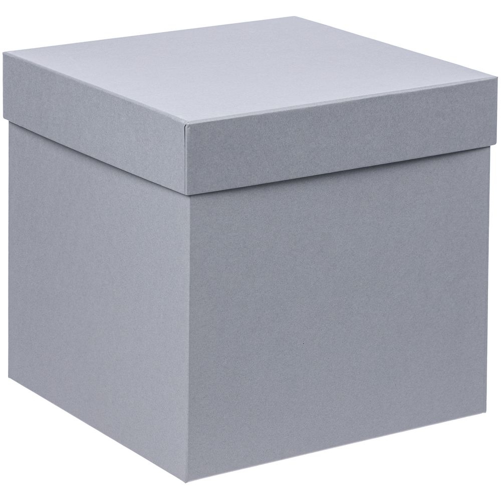 Коробка Cube, L, серая, серый, картон