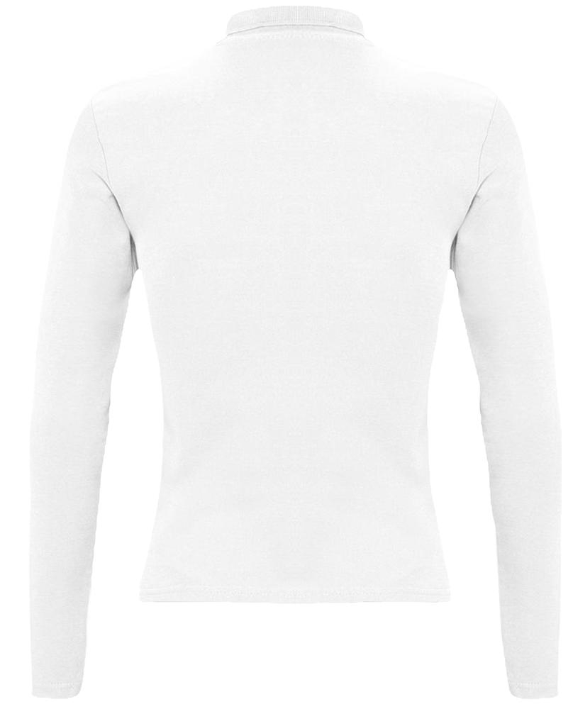 Рубашка поло женская с длинным рукавом Podium 210 белая, белый, хлопок