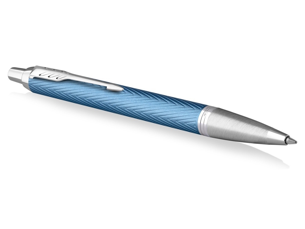 Ручка шариковая Parker IM Premium, голубой, серебристый, металл