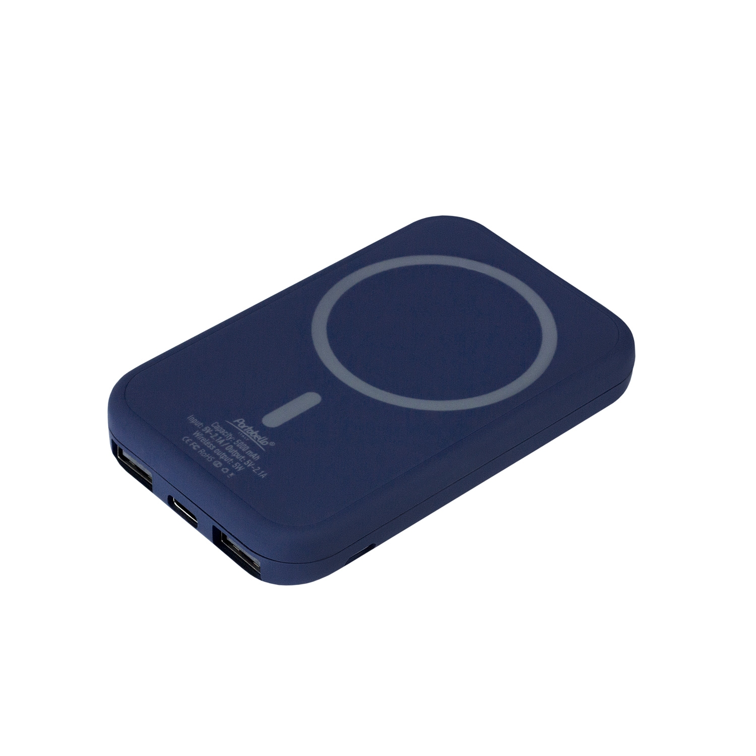Внешний аккумулятор с беспроводной зарядкой Ultima Wireless Magnetic 5000 mAh, синий, синий
