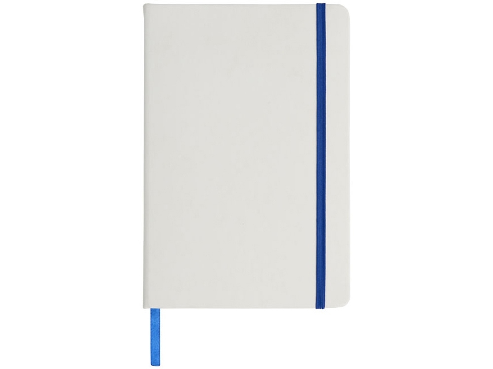 Блокнот А5 «Spectrum» с белой обложкой и цветной резинкой, синий, белый, пвх