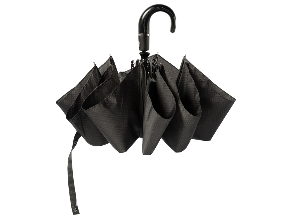 Складной зонт Horton Black, черный, полиэстер, пластик