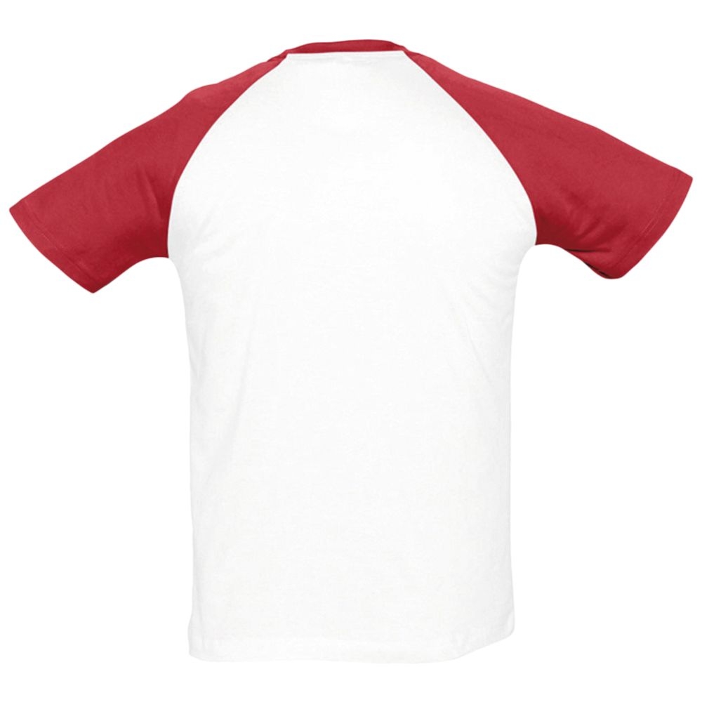 Футболка мужская двухцветная Funky 150, белая с красным, белый, красный, хлопок