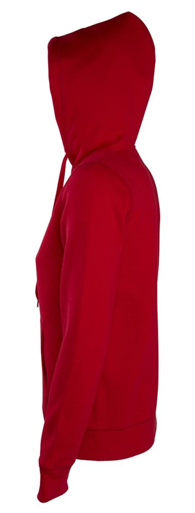 Толстовка женская на молнии с капюшоном Seven Women, красная, красный, полиэстер 50%; хлопок 50%, плотность 280 г/м²; мольтон