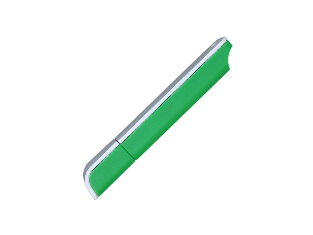 USB 2.0- флешка на 4 Гб с оригинальным двухцветным корпусом, зеленый, белый, пластик