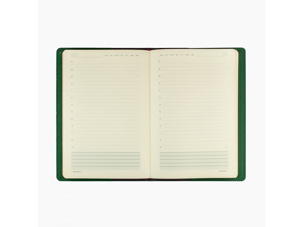 Ежедневник недатированный А5 «Oxford», зеленый, кожзам, soft touch