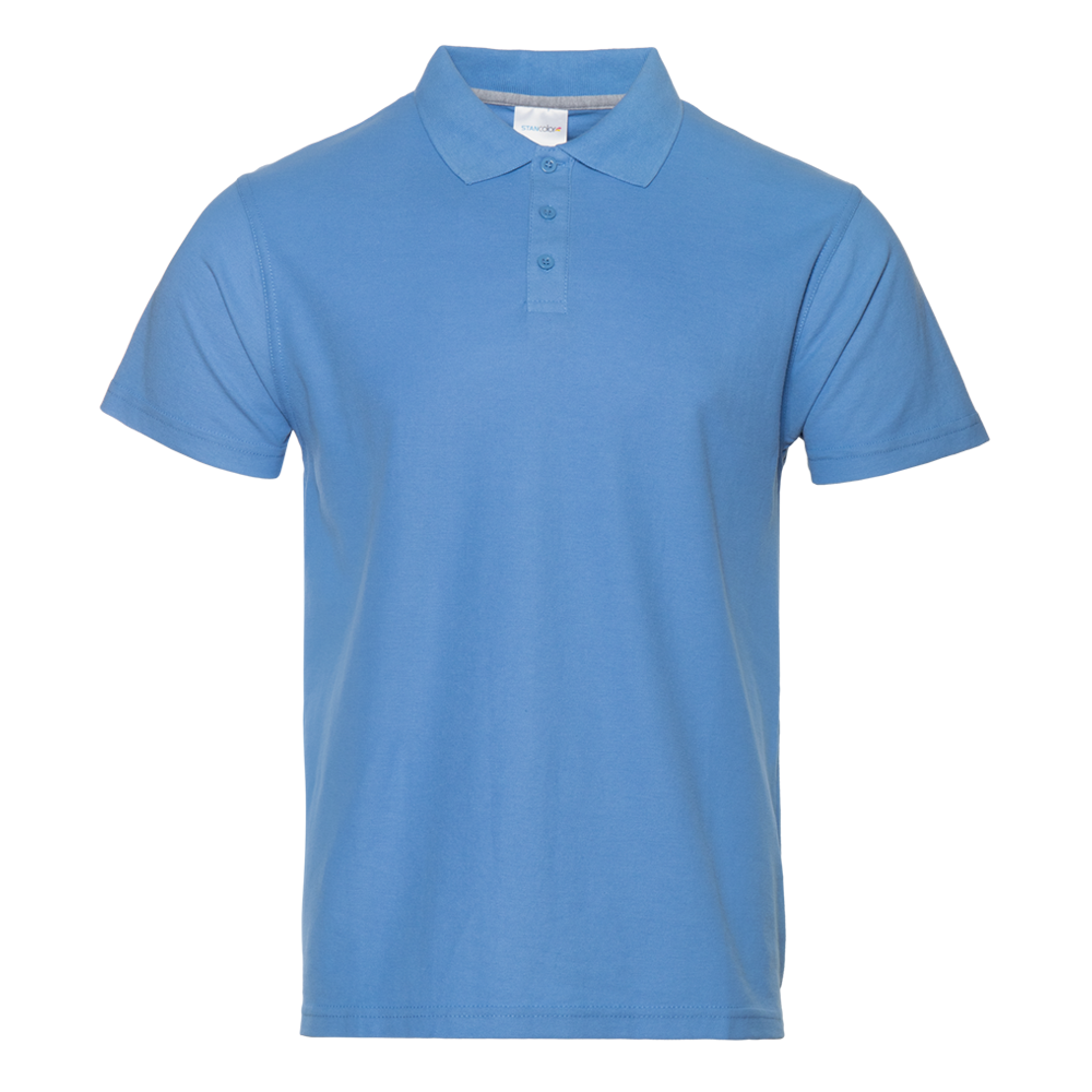 Рубашка поло мужская  STAN хлопок/полиэстер 185, 04, Голубой, голубой, 185 гр/м2, хлопок