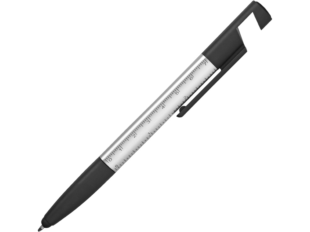 Ручка-стилус металлическая шариковая «Multy», черный, серебристый, пластик