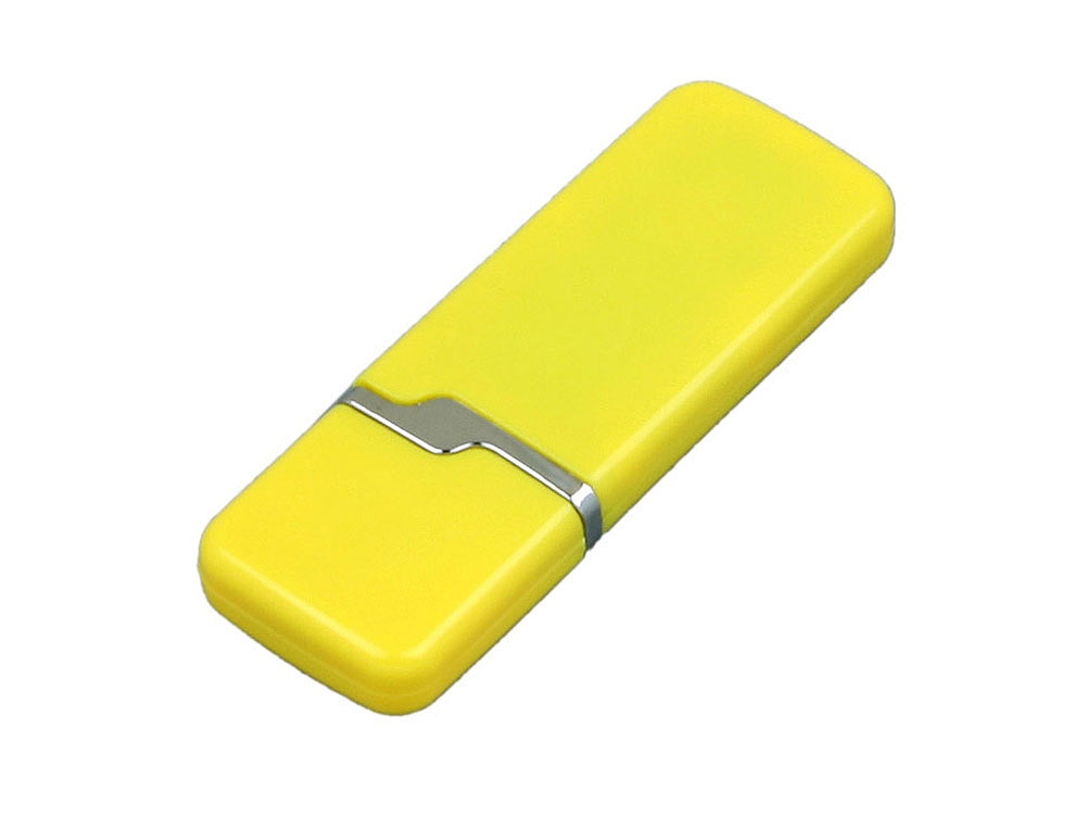 USB 2.0- флешка на 8 Гб с оригинальным колпачком, желтый, пластик