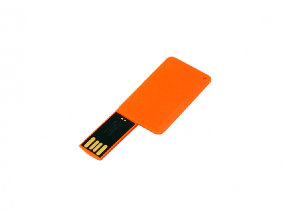 USB 2.0- флешка на 8 Гб в виде пластиковой карточки, оранжевый, пластик