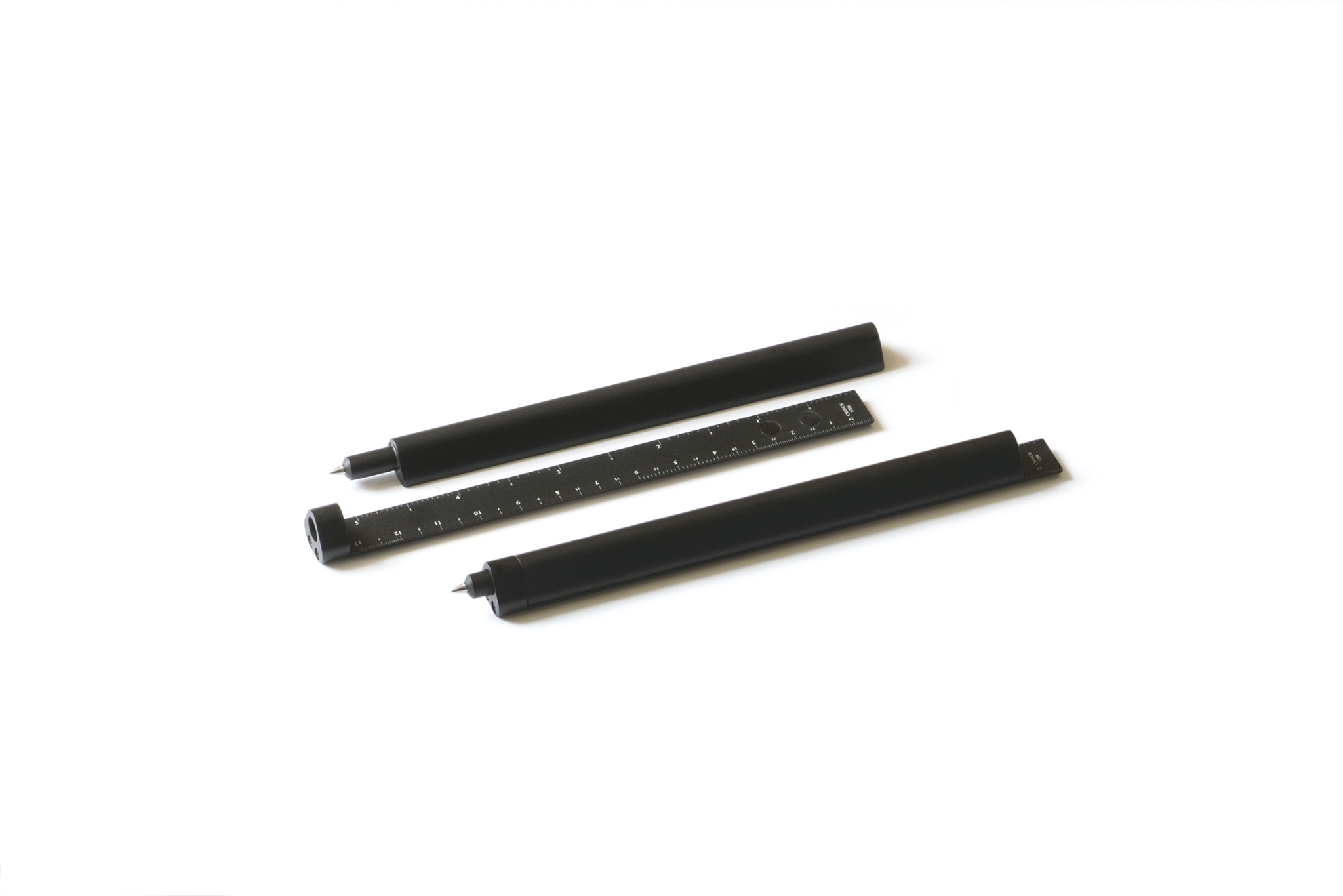 НАБОР 2 в 1: Шариковая ручка и линейка SLIDE BLACK, #000000, металл