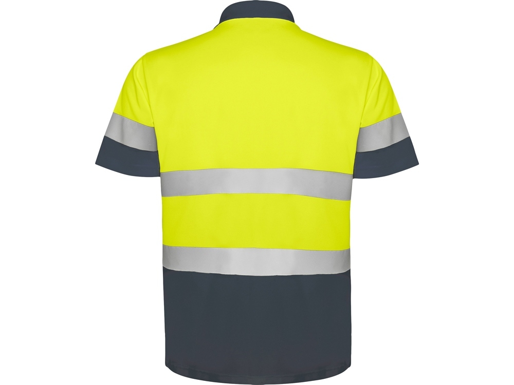 Рубашка поло со светоотражающими полосами «Polaris», мужская, серый, желтый, полиэстер