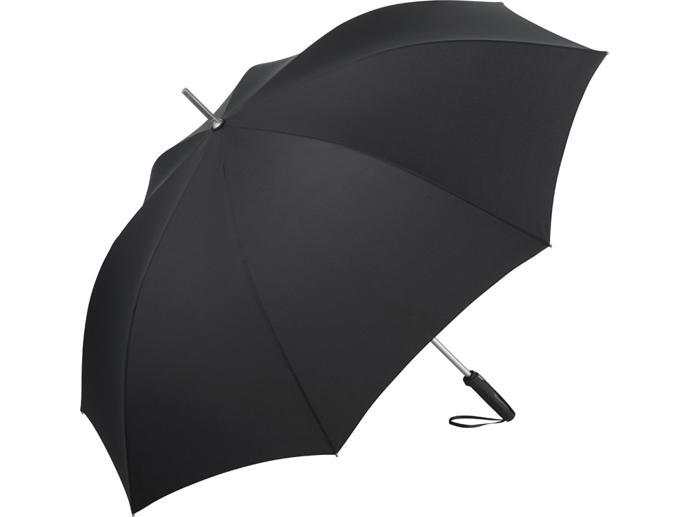 Зонт-трость «Alugolf», черный, серебристый, полиэстер
