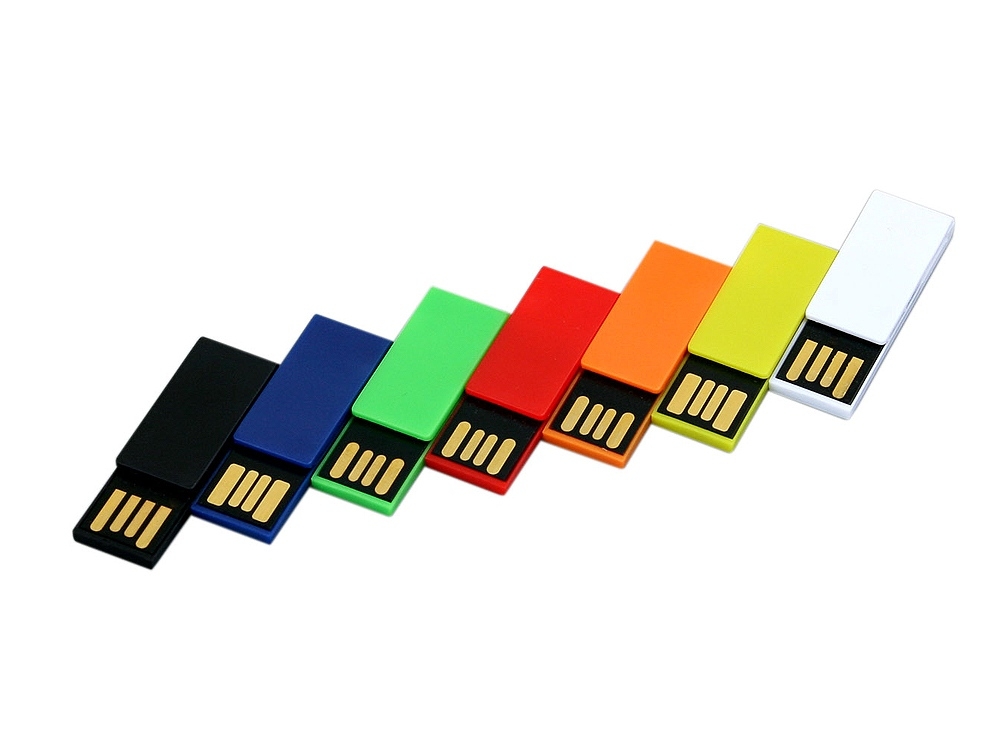 USB 2.0- флешка промо на 64 Гб в виде скрепки, оранжевый, пластик