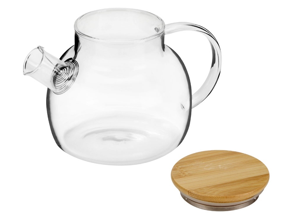 Заварочный чайник с бамбуковой крышкой «Sencha», прозрачный, металл