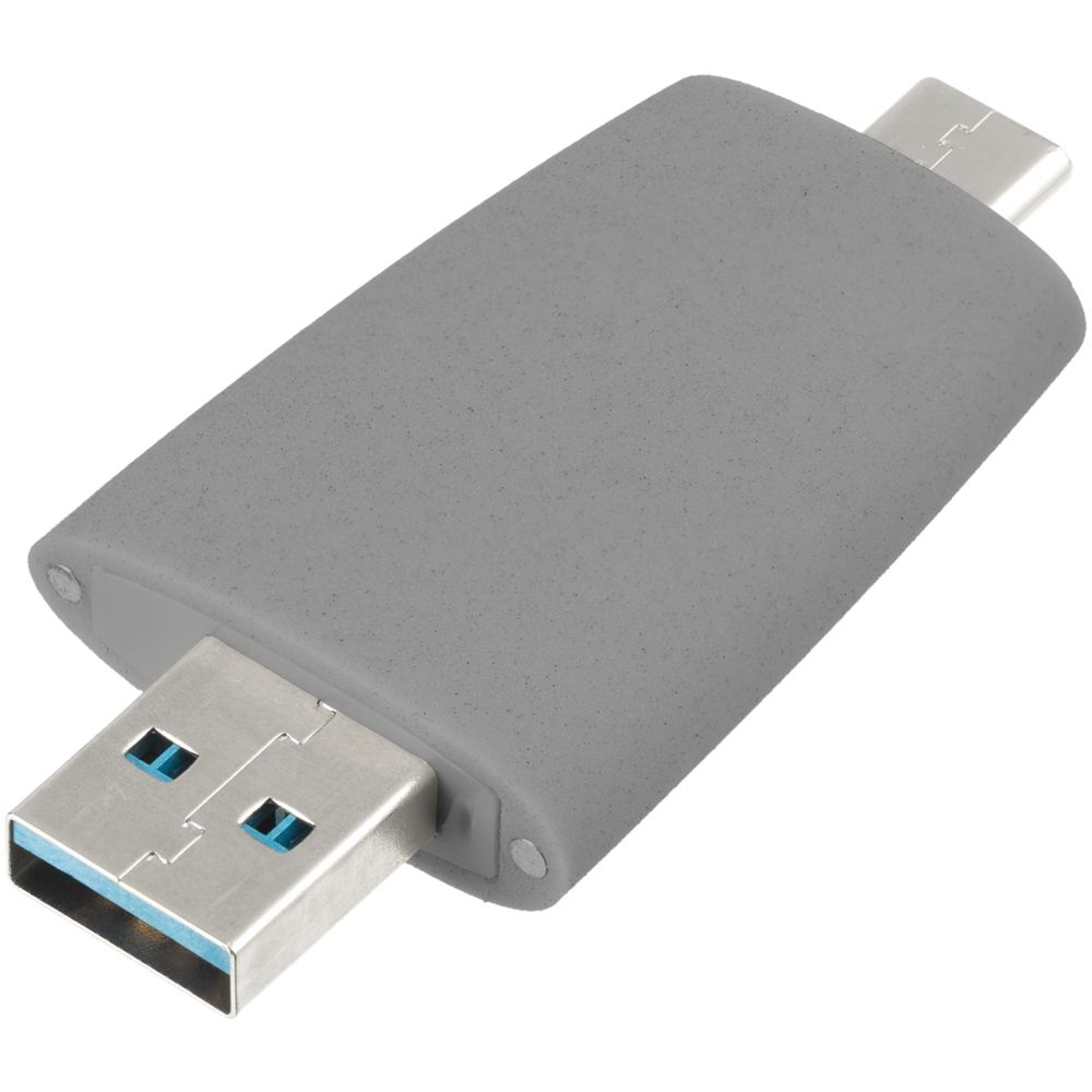 Флешка Pebble Type-C, USB 3.0, серая, 32 Гб, серый, пластик, покрытие, имитирующее камень