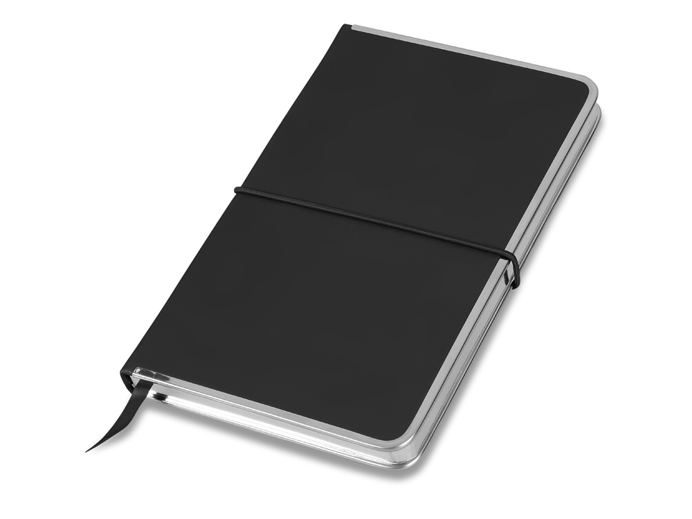 Подарочный набор «Silver Sway» с ручкой и блокнотом А5, черный, серебристый, кожзам, soft touch