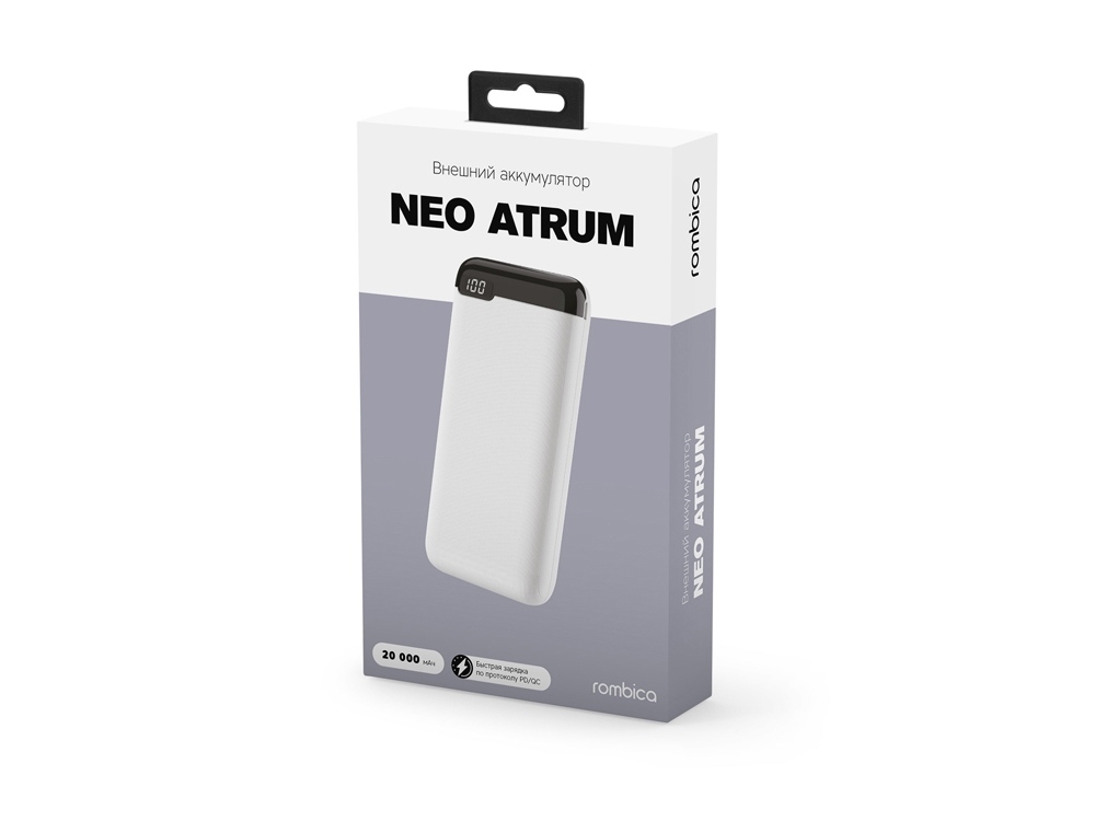 Внешний аккумулятор «NEO Atrum», 20000 mAh, белый