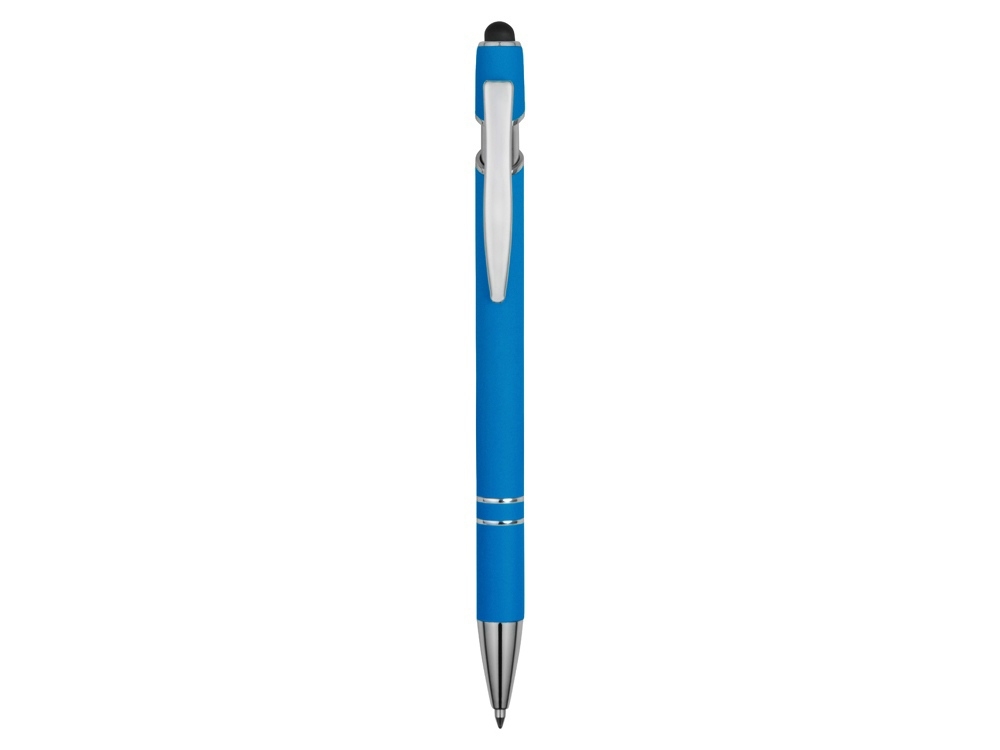 Ручка-стилус металлическая шариковая «Sway» soft-touch, голубой, soft touch