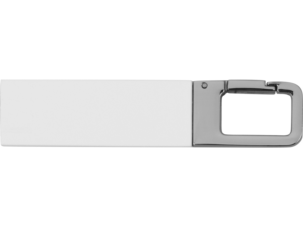 USB-флешка на 16 Гб «Hook» с карабином, белый, серебристый, металл